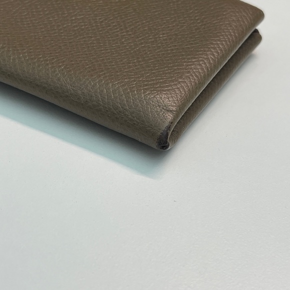Hermes Calvi card holder in etoupe gray women leather wallet with box - Picture 8 of 16